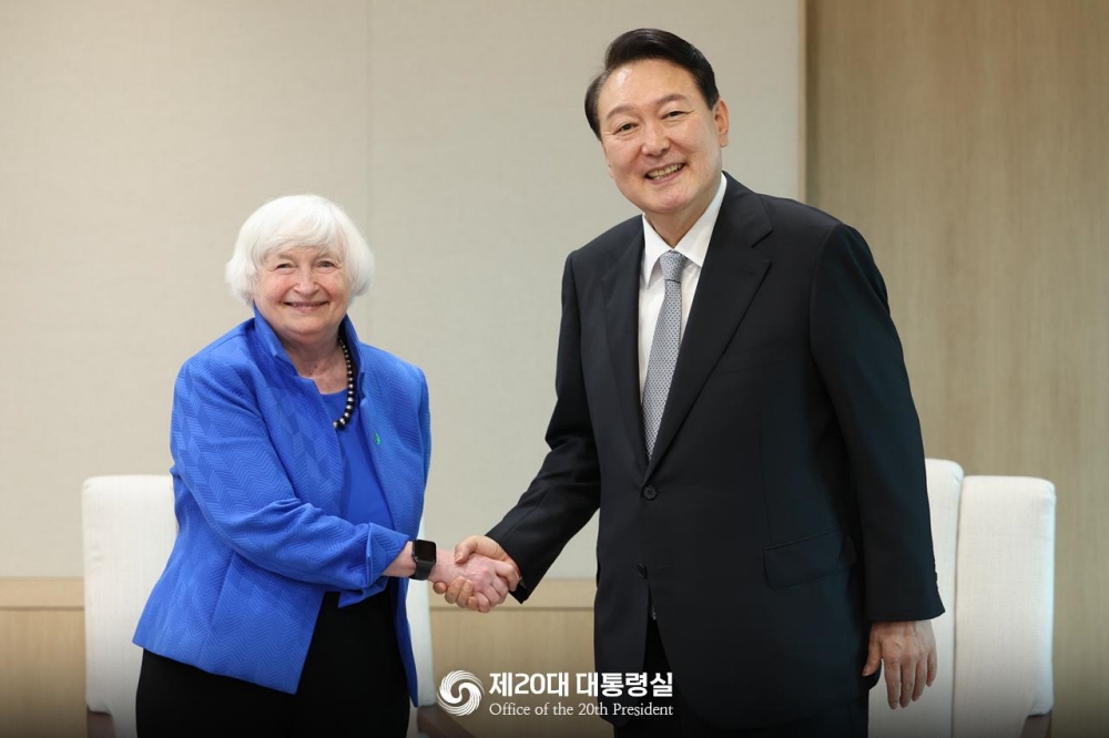 윤석열 대통령, 재닛 옐런 美 재무장관 접견